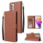 For Samsung Galaxy A73 5G 3 Card Slots Multifunctional Leather Phone Case(Brown) - 1