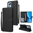 For Xiaomi 12 Lite 3 Card Slots Multifunctional Leather Phone Case(Black) - 1