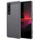 For Sony Xperia 1 IV Brushed Texture Carbon Fiber TPU Phone Case(Grey) - 1