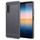 For Sony Xperia 10 IV Brushed Texture Carbon Fiber TPU Phone Case(Grey) - 1