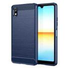 For Sony Xperia Ace III Brushed Texture Carbon Fiber TPU Phone Case(Blue) - 1