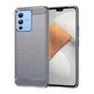 For vivo S12 Brushed Texture Carbon Fiber TPU Phone Case(Grey) - 1
