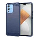 For vivo S12 Brushed Texture Carbon Fiber TPU Phone Case(Blue) - 1