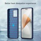 For vivo V23 5G Brushed Texture Carbon Fiber TPU Phone Case(Blue) - 3