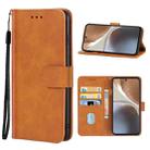 For Motorola Moto G32 Leather Phone Case(Brown) - 1