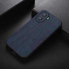 For Honor X40i Wood Texture PU Phone Case(Blue) - 1