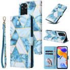 For Xiaomi Redmi Note 11 Pro Marble Bronzing Stitching Horizontal Flip PU Leather Case(Blue) - 1