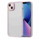 For iPhone 14 Gold Version Frosted Back Shockproof Phone Case (Grey Pink) - 1