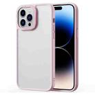 For iPhone 14 Pro Gold Version Frosted Back Shockproof Phone Case(Grey Pink) - 1