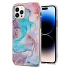 For iPhone 14 Pro Electroplating Pattern IMD TPU Shockproof Case(Milky Way Blue Marble) - 1