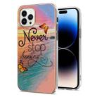 For iPhone 14 Pro Max Electroplating Pattern IMD TPU Shockproof Case (Dream Chasing Butterfly) - 1