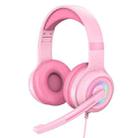 Y20 LED Bass Stereo PC Wired Gaming Headset with Microphone(Pink) - 1