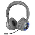 KE08 RGB Stereo PC Wireless Bluetooth Headphones with Microphone(Grey) - 1