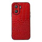 For Honor X40i Crocodile Texture Genuine Leather Phone Case(Red) - 1