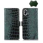 For Nothing Phone 1 Crocodile Top Layer Cowhide Leather Phone Case(Green) - 1