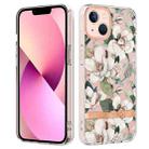 For iPhone 14 Plus Flowers and Plants Series IMD TPU Phone Case (Green Gardenia) - 1