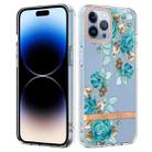 For iPhone 14 Pro Flowers and Plants Series IMD TPU Phone Case(Blue Rose) - 1