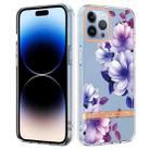 For iPhone 14 Pro Flowers and Plants Series IMD TPU Phone Case(Purple Begonia) - 1