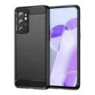 For OnePlus 9RT 5G Brushed Texture Carbon Fiber TPU Phone Case(Black) - 1