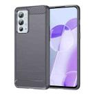 For OnePlus 9RT 5G Brushed Texture Carbon Fiber TPU Phone Case(Grey) - 1