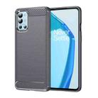 For OnePlus 9R Brushed Texture Carbon Fiber TPU Phone Case(Grey) - 1