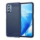 For OnePlus Nord N200 5G Brushed Texture Carbon Fiber TPU Phone Case(Blue) - 1