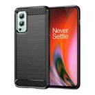 For OnePlus Nord 2 5G Brushed Texture Carbon Fiber TPU Phone Case(Black) - 1