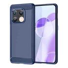 For OnePlus 10 Pro 5G Brushed Texture Carbon Fiber TPU Phone Case(Blue) - 1