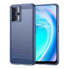 For OnePlus Nord CE 2 Lite 5G Brushed Texture Carbon Fiber TPU Phone Case(Blue) - 1