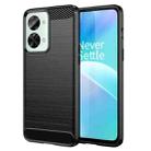 For OnePlus Nord 2T Brushed Texture Carbon Fiber TPU Phone Case(Black) - 1