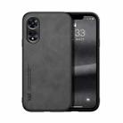 For OPPO A97 5G Skin Feel Magnetic Leather Phone Case(Dark Grey) - 1