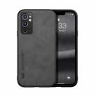 For OnePlus 9RT 5G Skin Feel Magnetic Leather Phone Case(Dark Grey) - 1