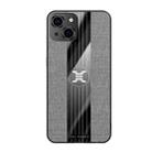 For iPhone 13 Pro Max XINLI Stitching Cloth Texture TPU Phone Case For iPhone 13(Grey) - 1