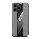 For iPhone 13 Pro Max XINLI Stitching Cloth Texture TPU Phone Case (Grey) - 1