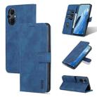 For OPPO Reno8 Lite AZNS Skin Feel Calf Texture Flip Leather Phone Case(Blue) - 1