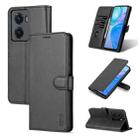 For vivo Y77 5G AZNS Skin Feel Calf Texture Flip Leather Phone Case(Black) - 1