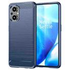 For OPPO F21 Pro 5G Brushed Texture Carbon Fiber TPU Phone Case(Blue) - 1