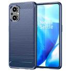 For OPPO Reno7 Lite Brushed Texture Carbon Fiber TPU Phone Case(Blue) - 1