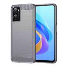 For OPPO A36 Brushed Texture Carbon Fiber TPU Phone Case(Grey) - 1