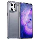 For OPPO Find X5 Pro Brushed Texture Carbon Fiber TPU Phone Case(Grey) - 1