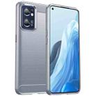 For OPPO Find X5 Lite Brushed Texture Carbon Fiber TPU Phone Case(Grey) - 1
