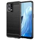 For OPPO F21 Pro Brushed Texture Carbon Fiber TPU Phone Case(Black) - 1