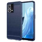 For OPPO F21 Pro Brushed Texture Carbon Fiber TPU Phone Case(Blue) - 1