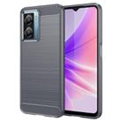 For OPPO A57 4G Brushed Texture Carbon Fiber TPU Phone Case(Grey) - 1