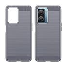 For OPPO A57 4G Brushed Texture Carbon Fiber TPU Phone Case(Grey) - 2