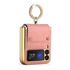 For Samsung Galaxy Z Flip3 5G Colorful Leather + PC Phone Case with Ring(Pink) - 1