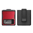For Samsung Galaxy Z Flip4 5G Litchi Texture PC Phone Case with Back Clip(Red) - 1