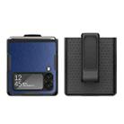 For Samsung Galaxy Z Flip4 5G Litchi Texture PC Phone Case with Back Clip(Blue) - 1