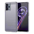 For Realme 9 5G Brushed Texture Carbon Fiber TPU Phone Case(Grey) - 1