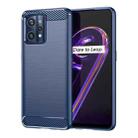 For Realme 9 Brushed Texture Carbon Fiber TPU Phone Case(Blue) - 1